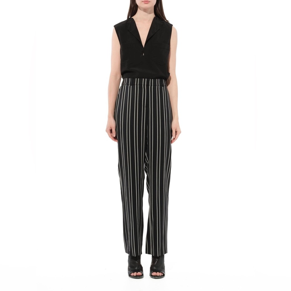 Givenchy Black and White Striped Women's Pants